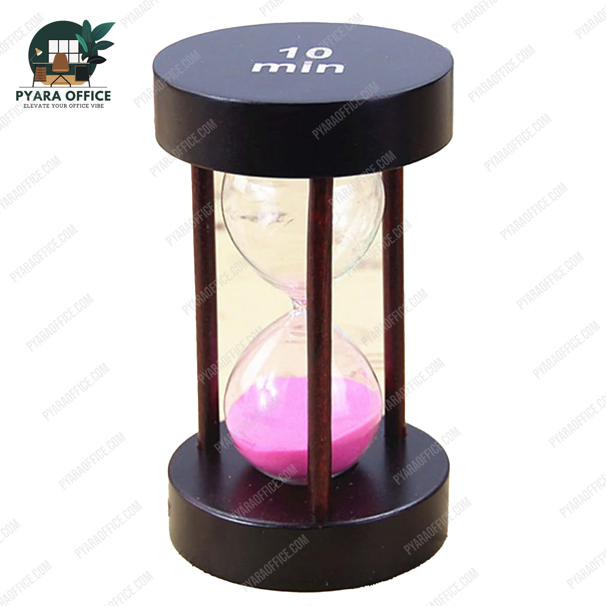 Sand Timer Wooden Round Antique Finish 10 Minutes