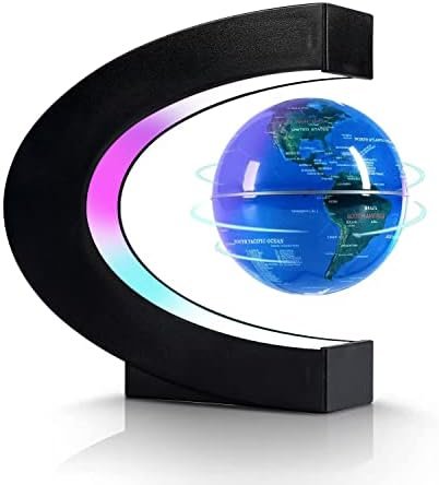 Flagest Magnetic Levitation Floating Globe, Levitating C Shape Globe with LED Lights for Education Home Office Desk Bookshelf Decor, Holiday Anniversary Creative Gift(3.3 Inches) : Toys & Games