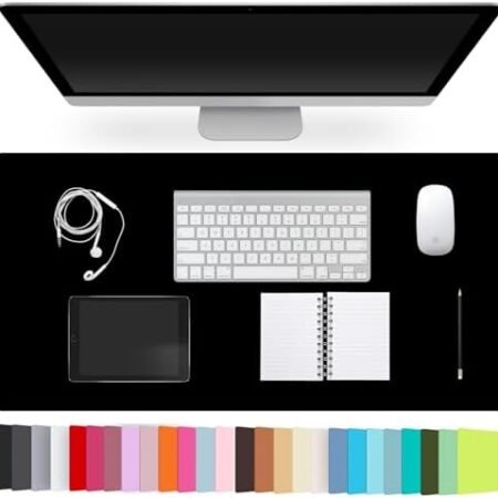 Leather Desk Pad Protector,Non-Slip Desk Pad,on-Slip PU Leather Large Mouse Pad,Easy Clean Desk Protecor Mat,Writing Pad for Office Work/Home/Decor(Black, 23.6" x 13.7") : Office Products